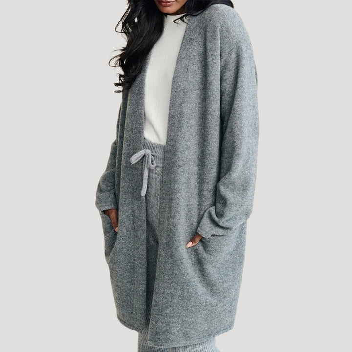 Cardigan lungo smart da donna con tasche