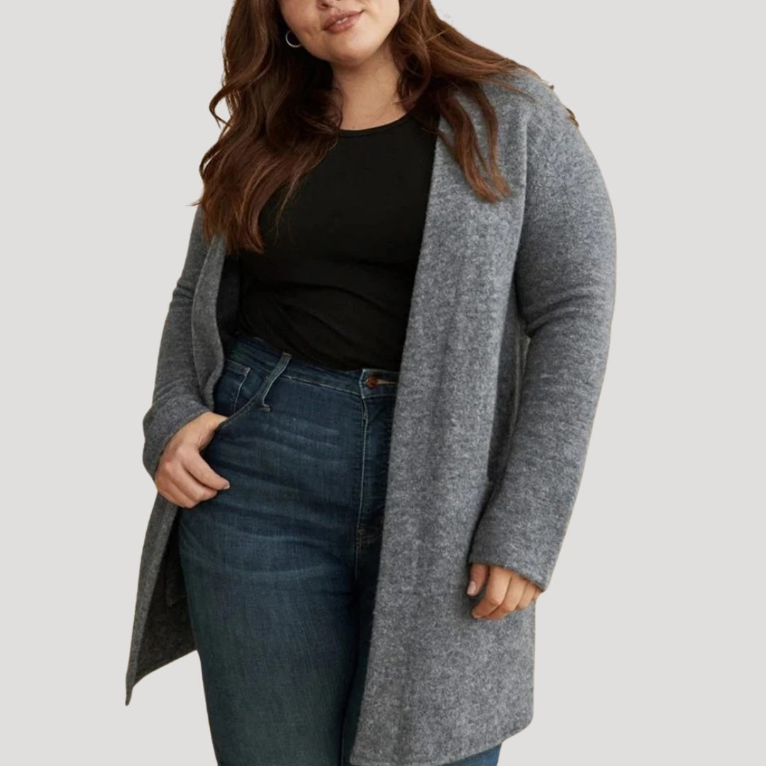 Cardigan lungo smart da donna con tasche