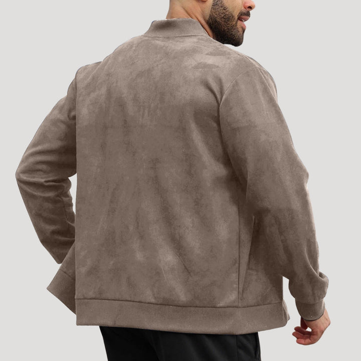 Giacca bomber harrington leggera in suede da uomo