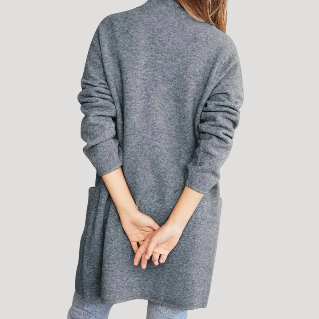 Cardigan lungo smart da donna con tasche