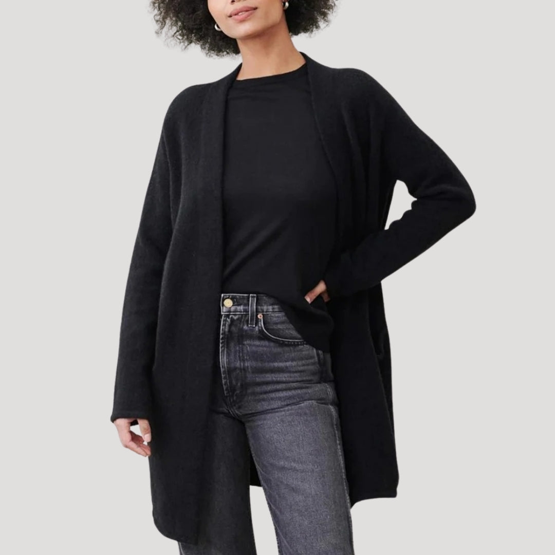 Cardigan lungo smart da donna con tasche