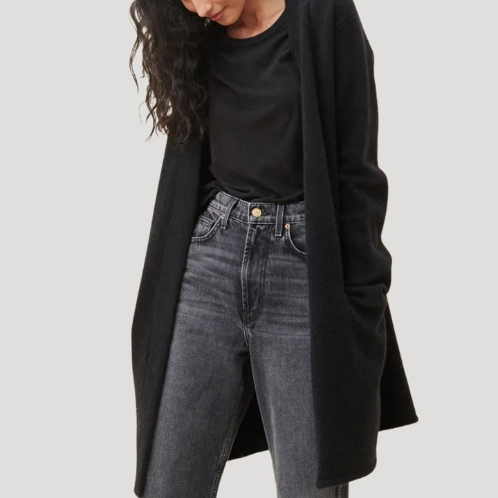 Cardigan lungo smart da donna con tasche