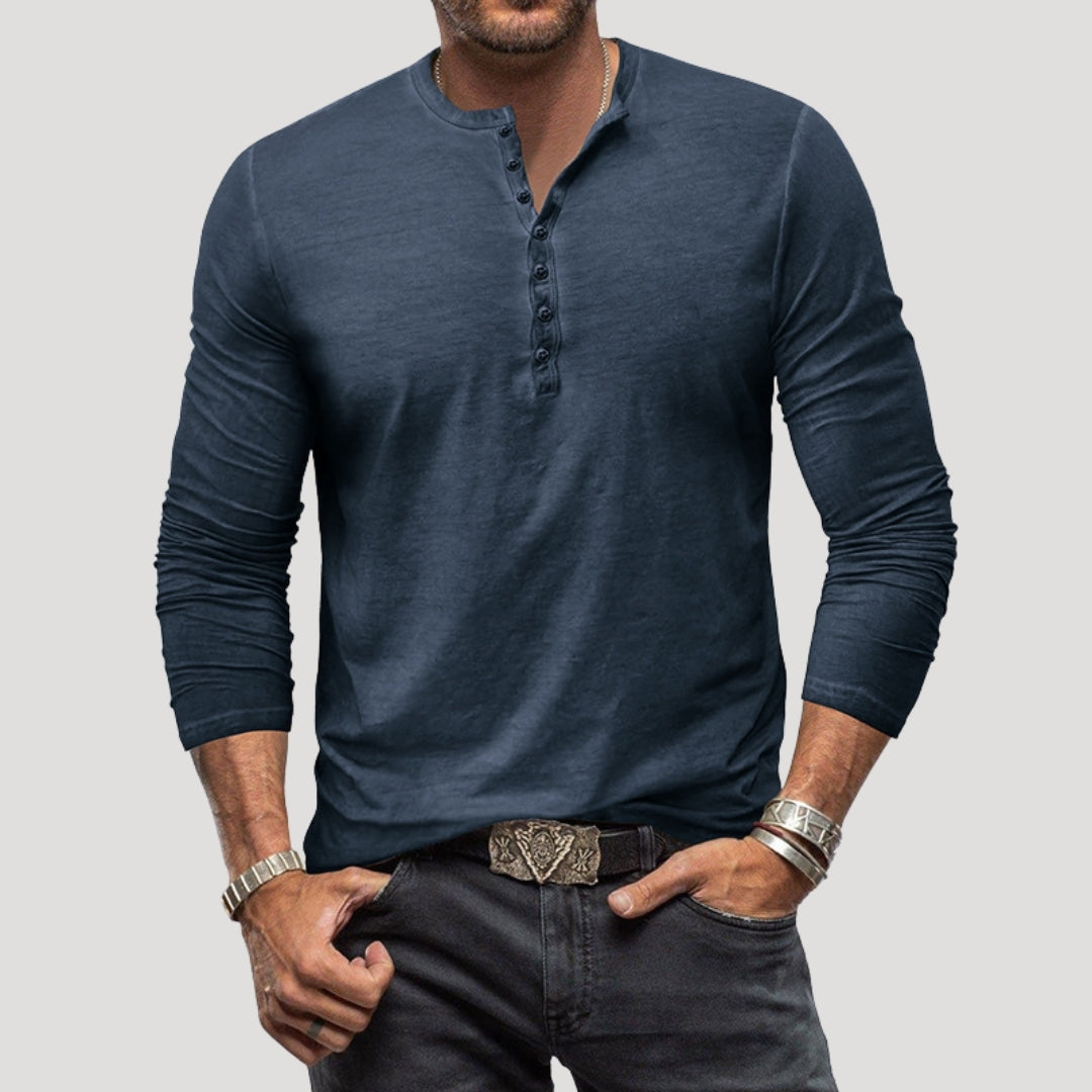 Maglietta a maniche lunghe henley da uomo