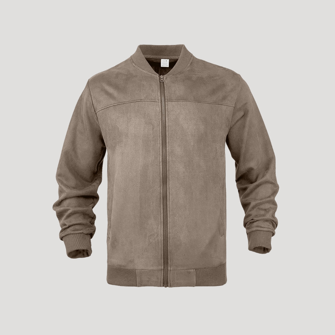 Giacca bomber harrington leggera in suede da uomo