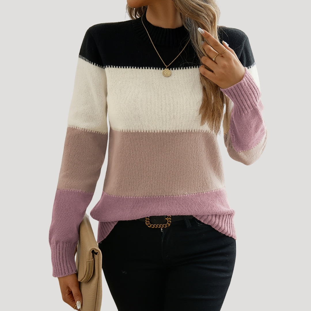 Maglione leggero a righe in maglia morbida da donna