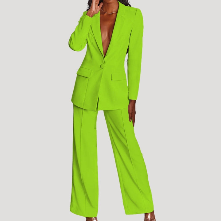 Completo giacca e pantaloni a gamba larga da donna