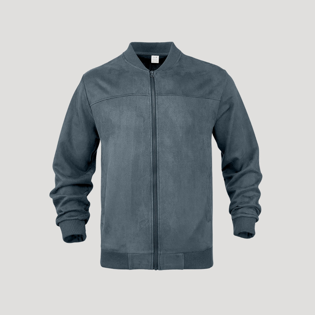 Giacca bomber harrington leggera in suede da uomo