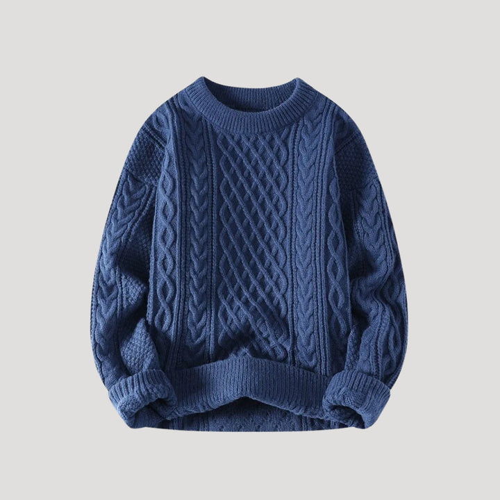 Maglione lavorato a maglia da uomo con collo a girocollo invernale