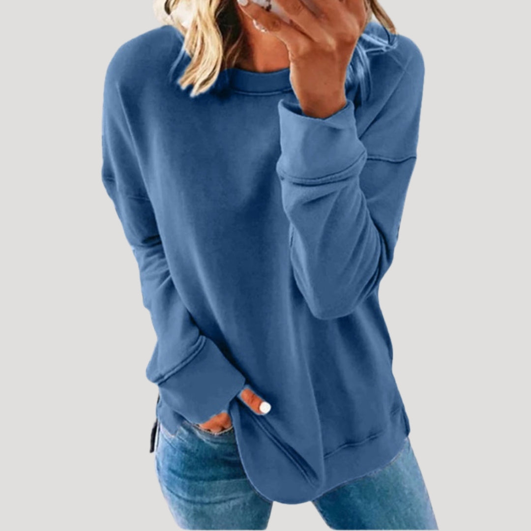 Maglione felpa oversize da donna con maniche lunghe