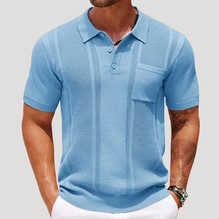 Polo a maniche corte in maglia testurizzata da uomo
