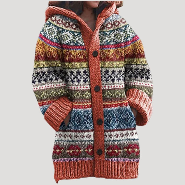 Cardigan da donna in maglia chunky con motivo Fair Isle