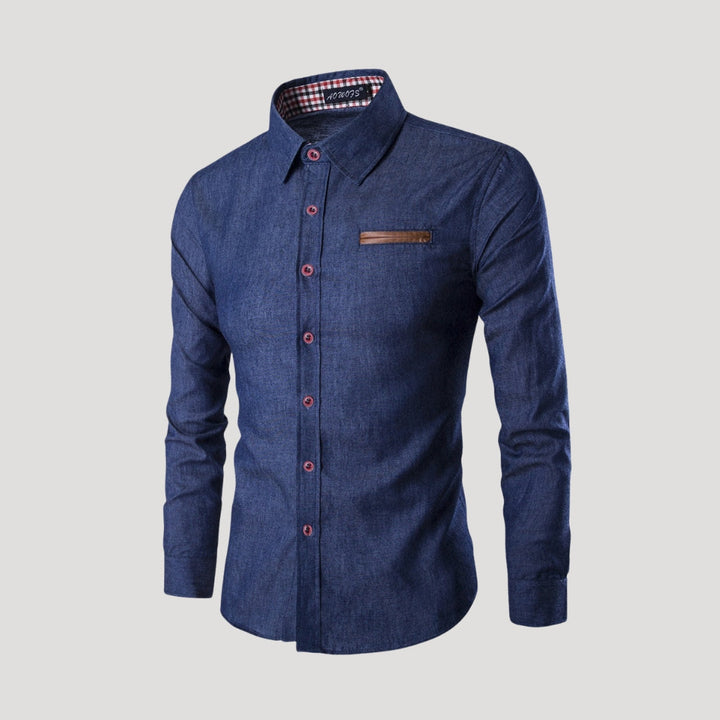 Camicia casual da uomo con bottoni e maniche lunghe