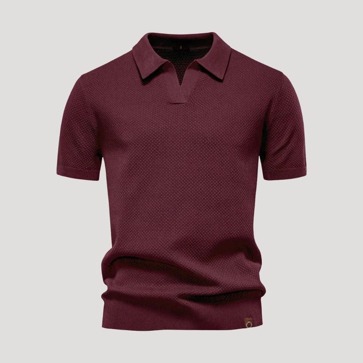 Polo a maniche corte in maglia testurizzata da uomo