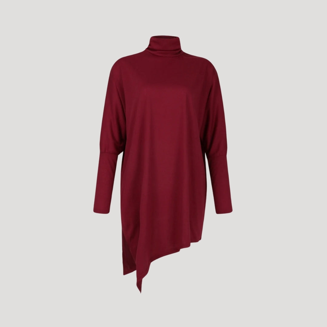 Maglione lungo tunica da donna – stile collo alto