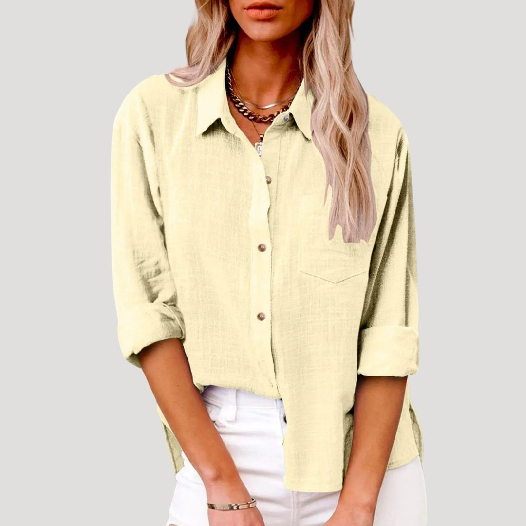 Camicia lunga oversize in lino per donna