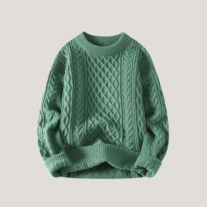 Maglione lavorato a maglia da uomo con collo a girocollo invernale