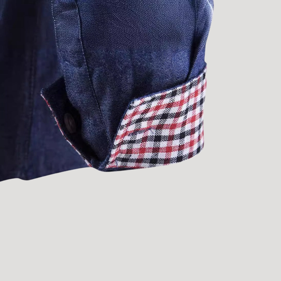 Camicia casual da uomo con bottoni e maniche lunghe