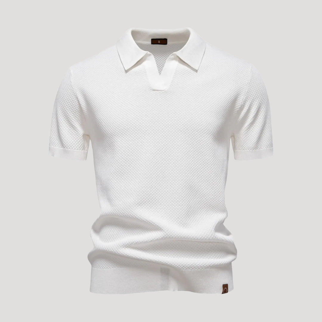 Polo a maniche corte in maglia testurizzata da uomo
