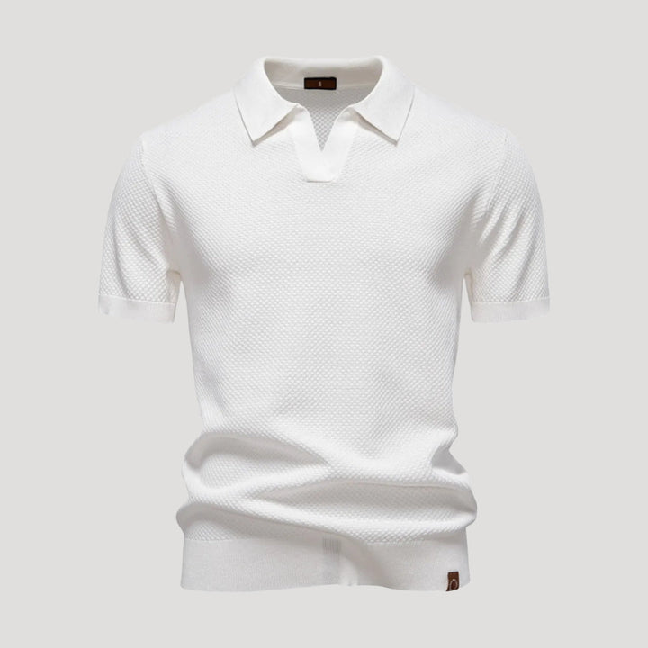 Polo a maniche corte in maglia testurizzata da uomo