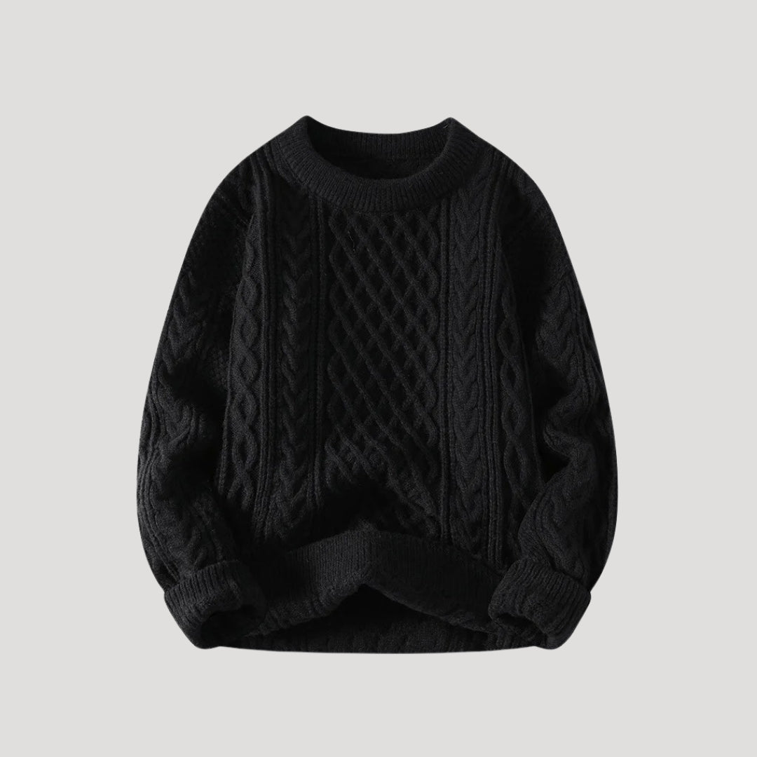 Maglione lavorato a maglia da uomo con collo a girocollo invernale
