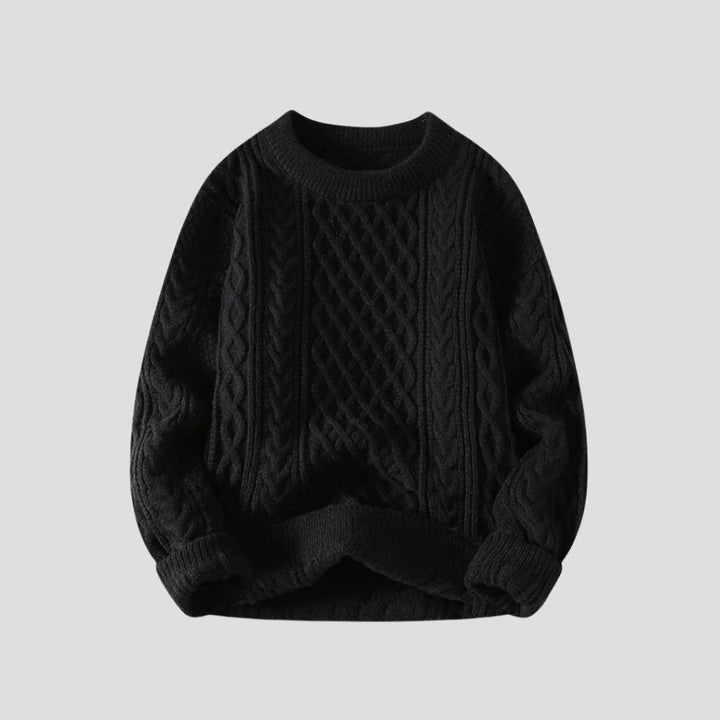 Maglione lavorato a maglia da uomo con collo a girocollo invernale