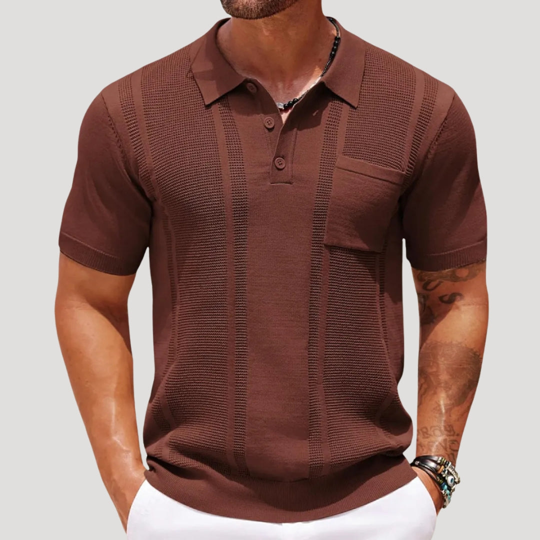 Polo a maniche corte in maglia testurizzata da uomo