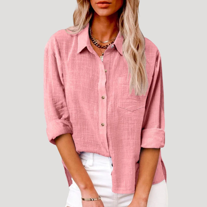 Camicia lunga oversize in lino per donna