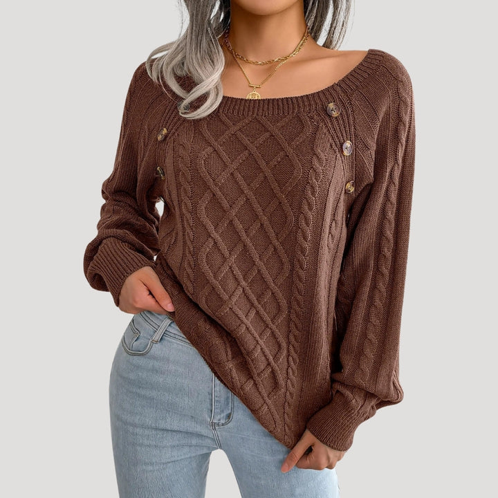 Maglione donna in lavorazione a treccia, stile invernale morbido