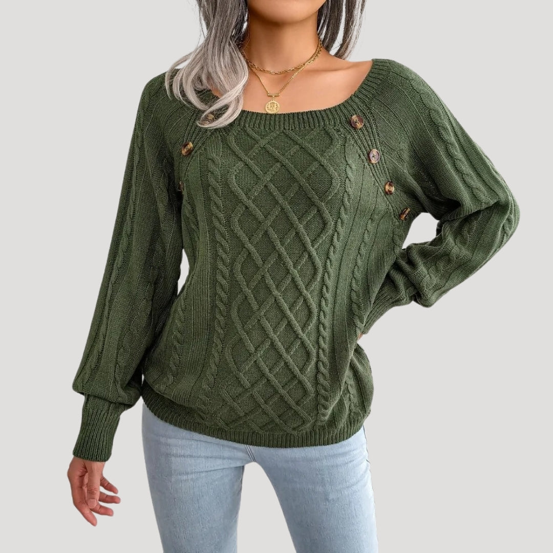 Maglione donna in lavorazione a treccia, stile invernale morbido