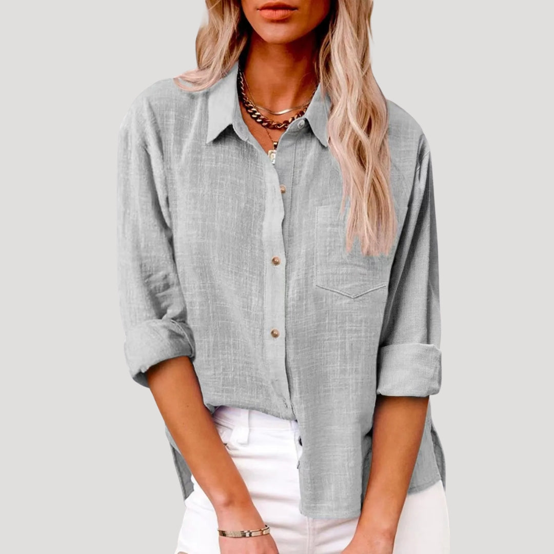 Camicia lunga oversize in lino per donna