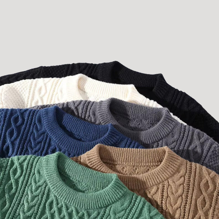 Maglione lavorato a maglia da uomo con collo a girocollo invernale