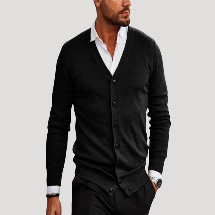 Cardigan in maglia leggera a V per uomo