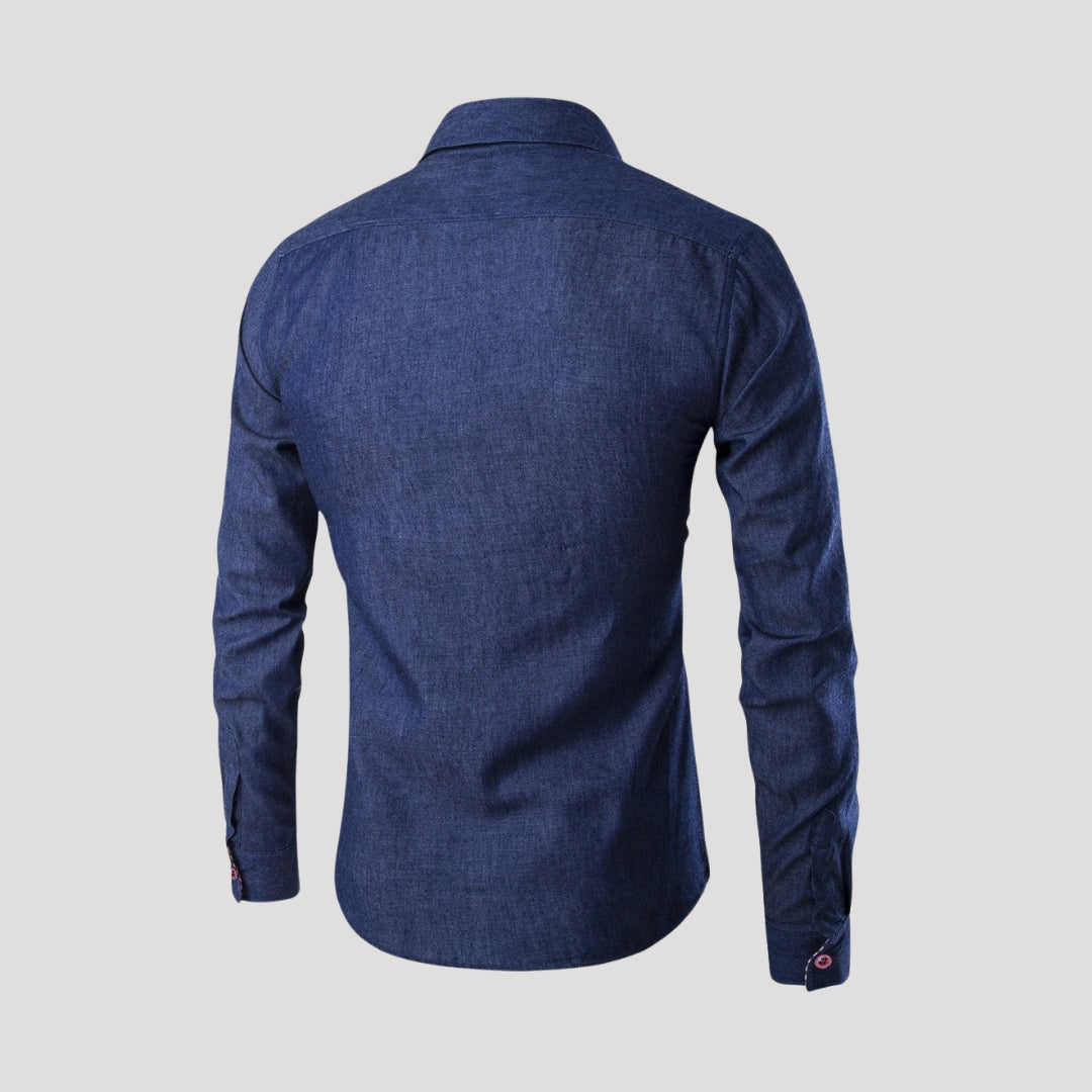 Camicia casual da uomo con bottoni e maniche lunghe