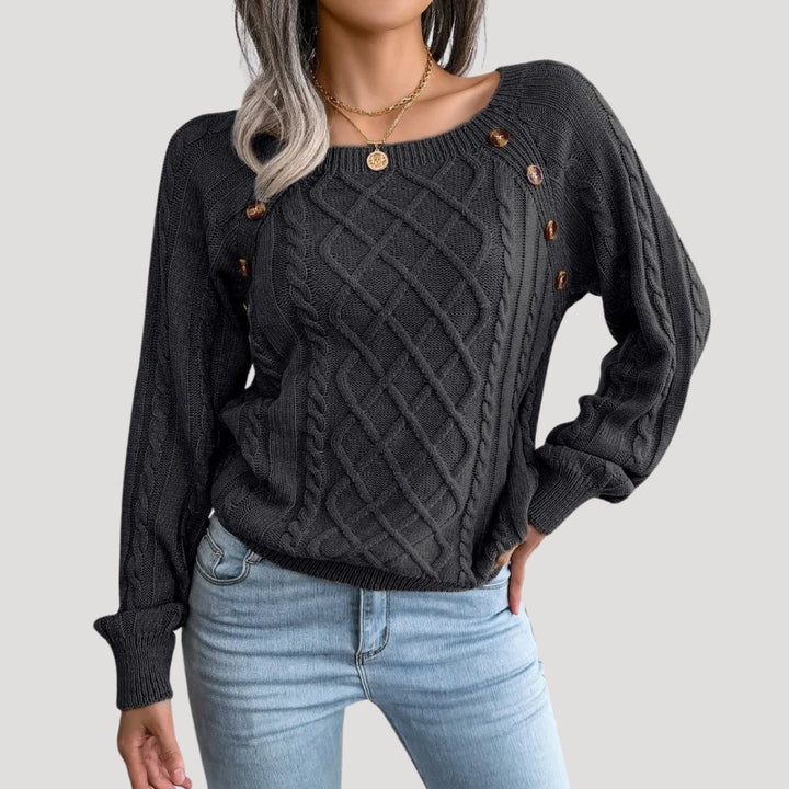 Maglione donna in lavorazione a treccia, stile invernale morbido