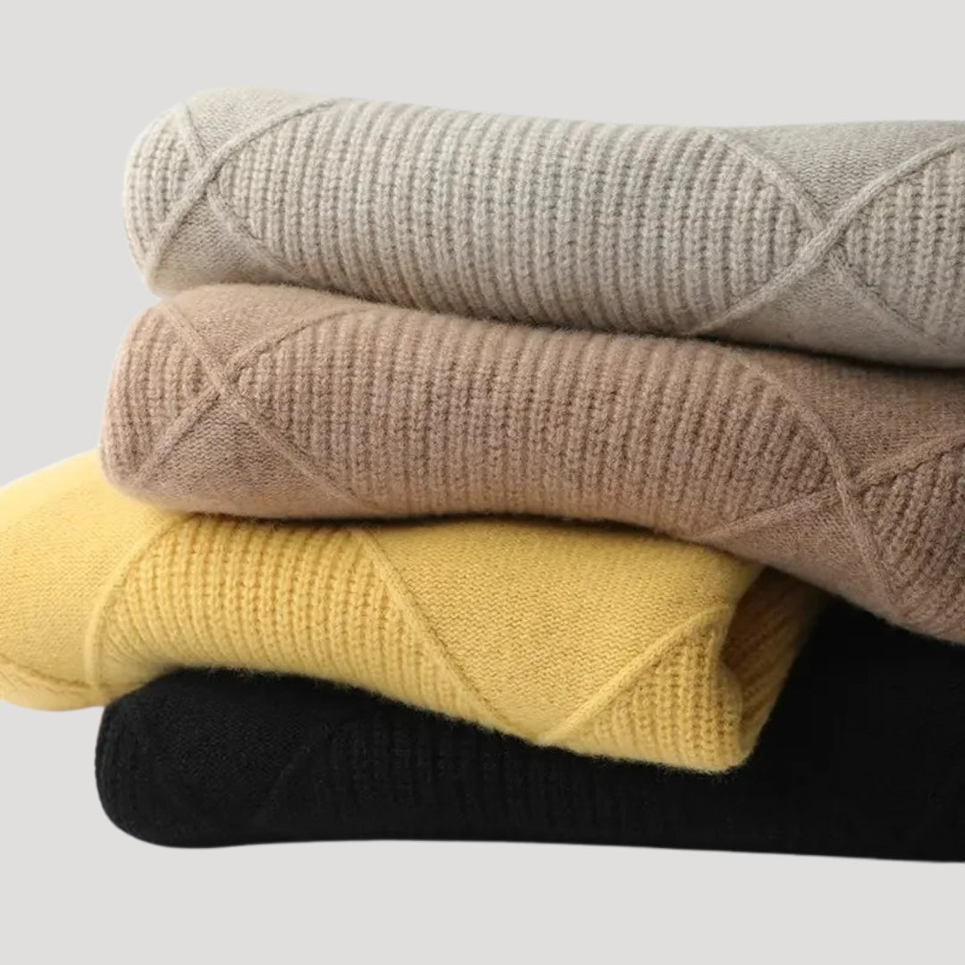 Maglione con collo alto da donna in maglia grossa