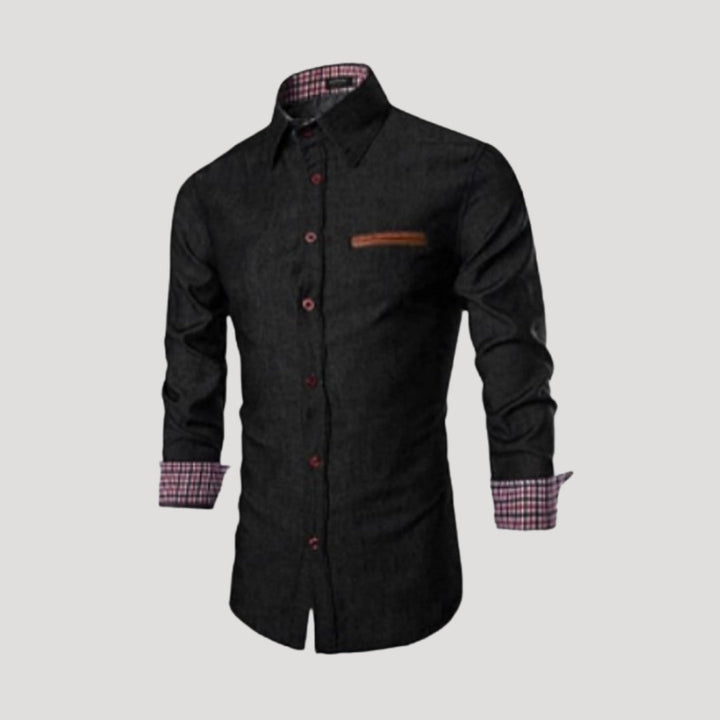 Camicia casual da uomo con bottoni e maniche lunghe