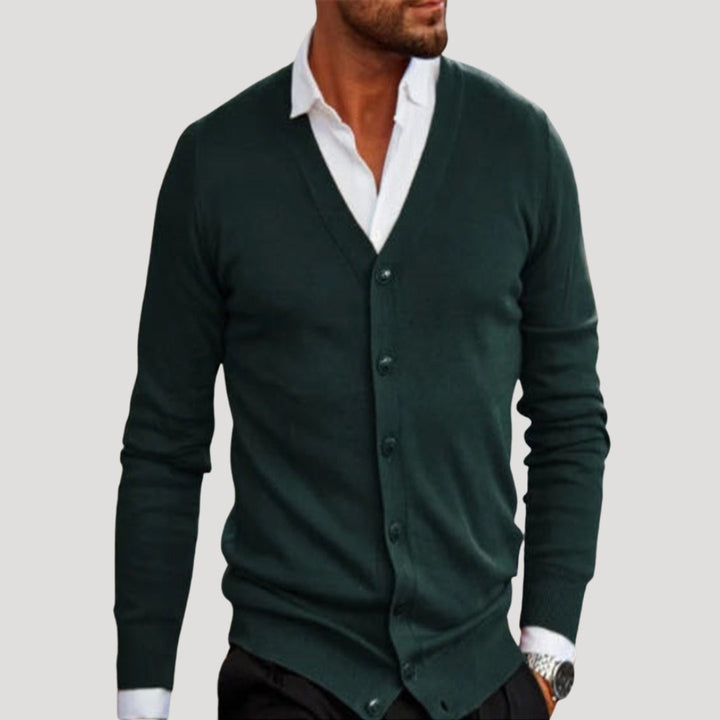 Cardigan in maglia leggera a V per uomo