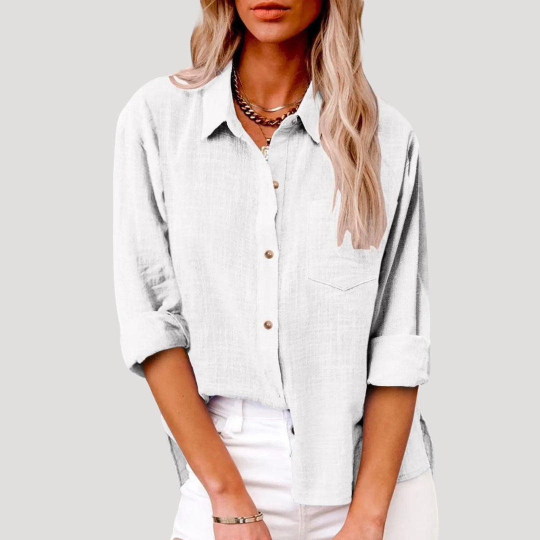 Camicia lunga oversize in lino per donna