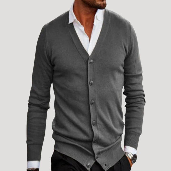 Cardigan in maglia leggera a V per uomo