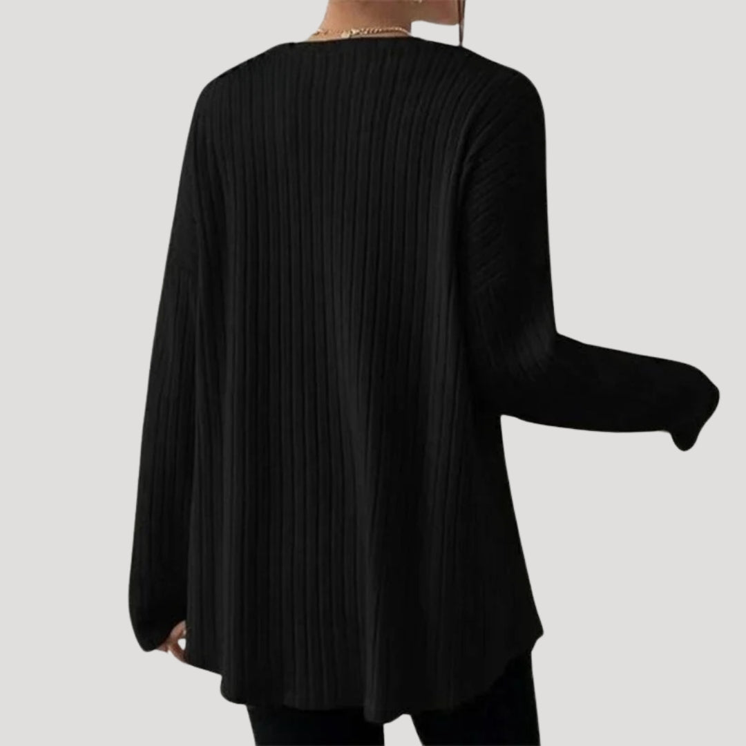 Maglione a maglia oversize a coste da donna