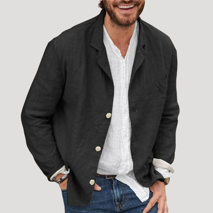 Blazer giacca casual smart in lino leggero da uomo