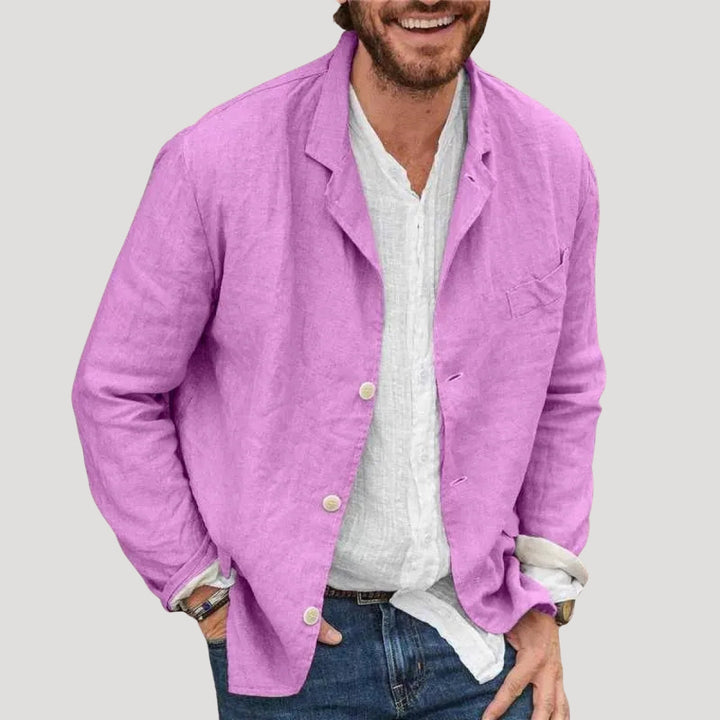 Blazer giacca casual smart in lino leggero da uomo