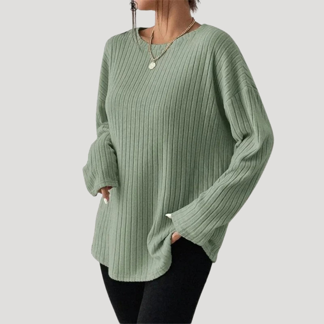 Maglione a maglia oversize a coste da donna