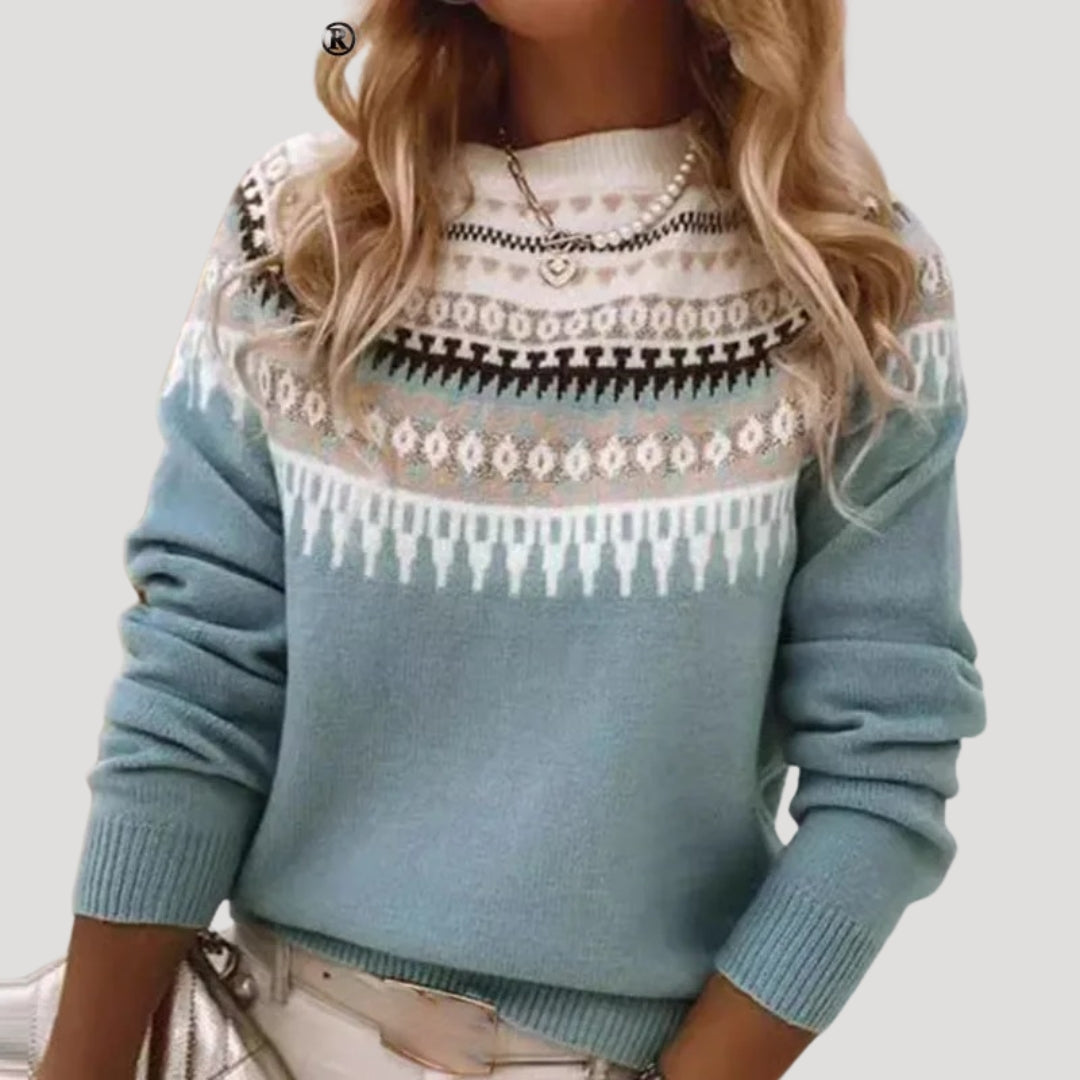 Maglione di Natale lavorato a maglia da donna con design Fair Isle