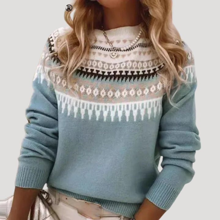 Maglione di Natale lavorato a maglia da donna con design Fair Isle