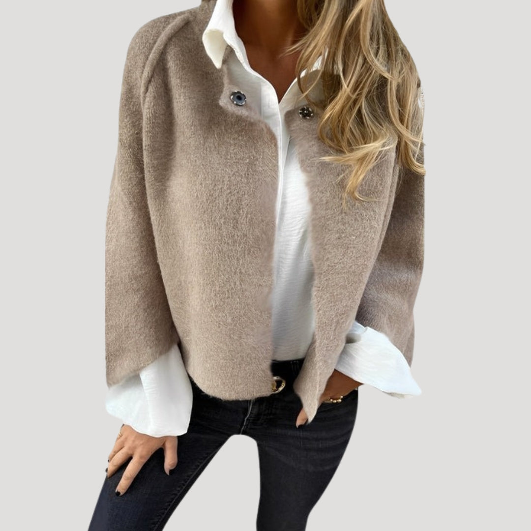 Cappotto corto a forma di mantello per donna