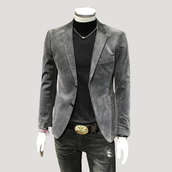 Giacca blazer tailored in corduroy per uomo a un bottone