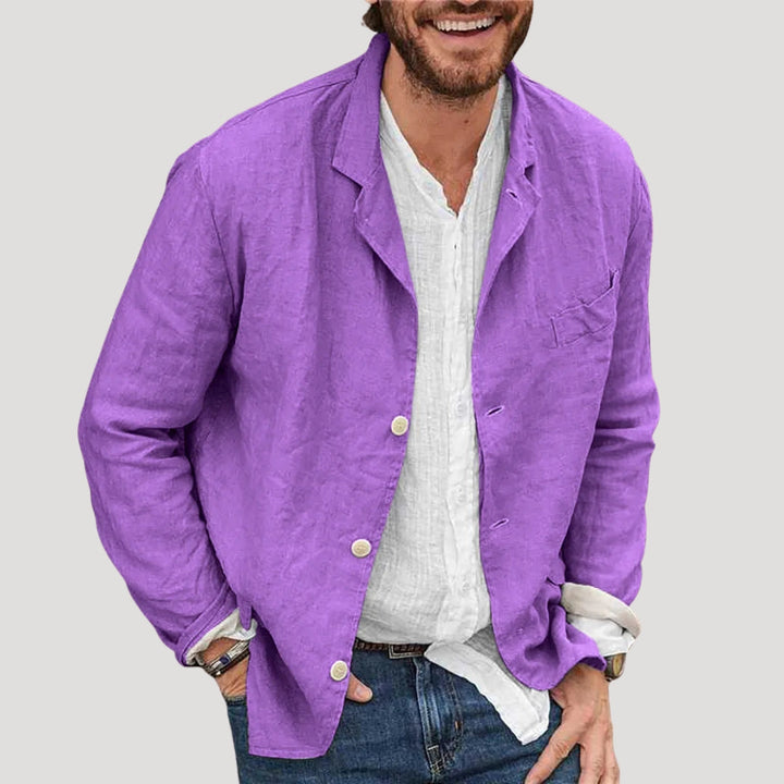 Blazer giacca casual smart in lino leggero da uomo