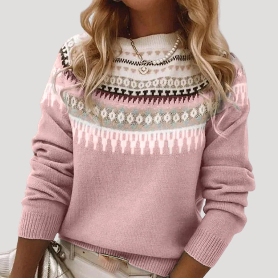Maglione di Natale lavorato a maglia da donna con design Fair Isle