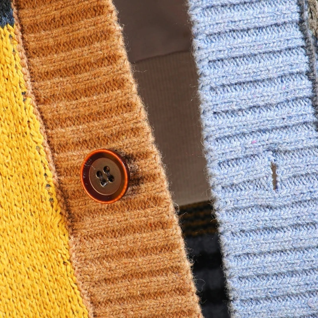 Cardigan donna lavorato a maglia chunky – maglione con bottoni